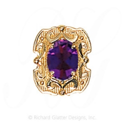 GS501 AMY - 14 Karat Gold Amethyst Slide 